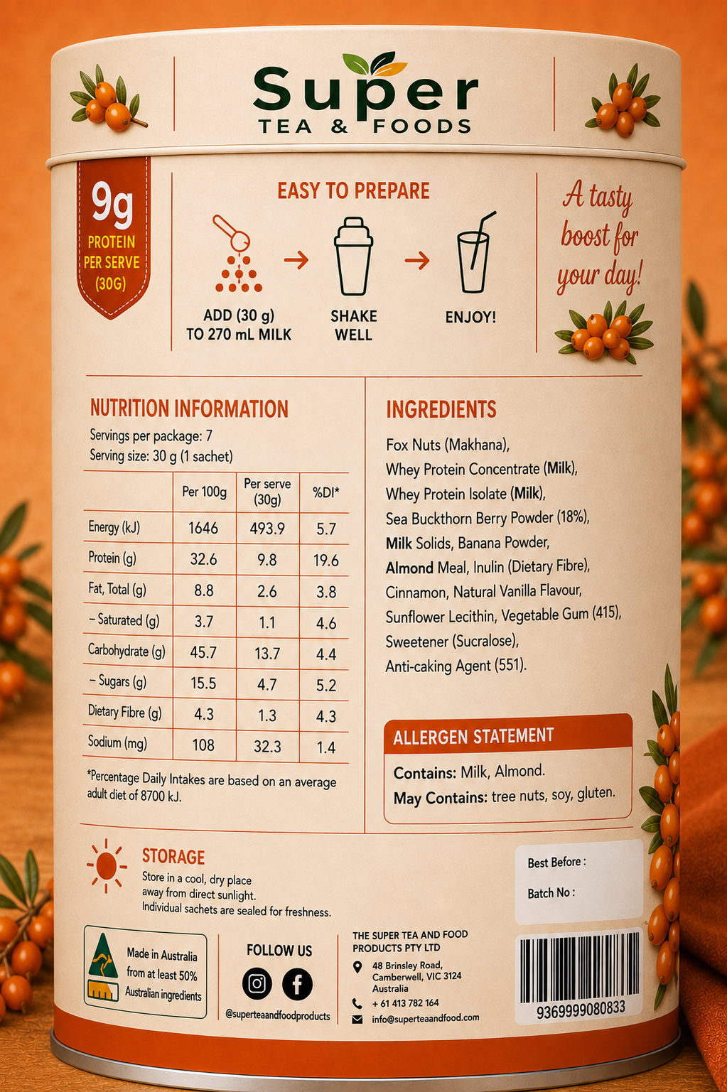 Himalayan Sea Buckthorn Smoothie Premix